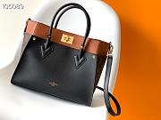 LV On My Side MM grained calf leather monogram canvas in black M53823 30.5cm - 1