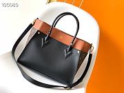 LV On My Side MM grained calf leather monogram canvas in black M53823 30.5cm - 3