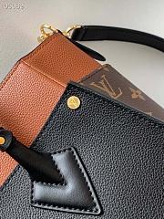 LV On My Side MM grained calf leather monogram canvas in black M53823 30.5cm - 6