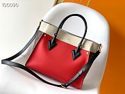 LV On My Side MM grained calf leather monogram canvas in red M53824 30.5cm - 5