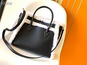 LV On My Side MM grained calf leather and shearling in black M58908 30.5cm - 3