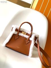LV On My Side MM grained calf leather and shearling in caramel M58908 30.5cm - 1