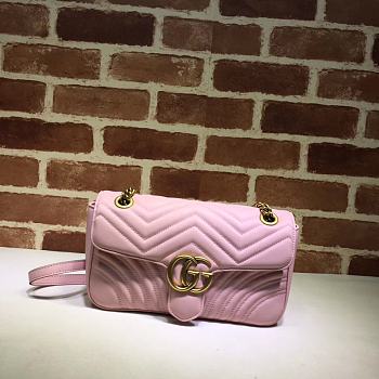 Gucci GG Marmont matelassé shoulder bag pink 443497 26cm