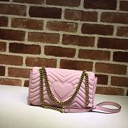 Gucci GG Marmont matelassé shoulder bag pink 443497 26cm - 2