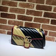 GUCCI GG Marmont matelassé shoulder bag black/yellow 443497 26cm - 1