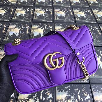 Gucci GG Marmont matelassé shoulder bag purple 443497 26cm