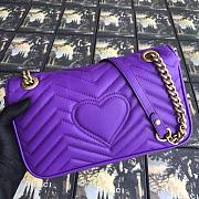 Gucci GG Marmont matelassé shoulder bag purple 443497 26cm - 2