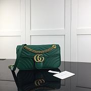 Gucci GG Marmont matelassé shoulder bag dusty green 443497 26cm - 1