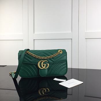 Gucci GG Marmont matelassé shoulder bag dusty green 443497 26cm