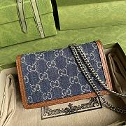 Gucci Dionysus super mini bag blue and irovy GG denim 476432 17cm - 3