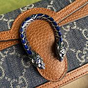 Gucci Dionysus super mini bag blue and irovy GG denim 476432 17cm - 4