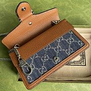 Gucci Dionysus super mini bag blue and irovy GG denim 476432 17cm - 6