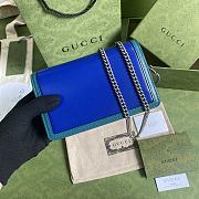 Gucci Dionysus super mini bag blue and turquoise leather 476432 17cm - 6