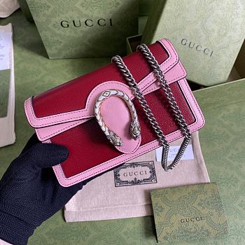 Gucci Dionysus super mini bag red and pink leather 476432 17cm