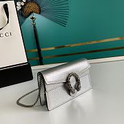Gucci Dionysus leather super mini bag silver leather 476432 17cm - 2