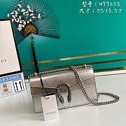 Gucci Dionysus small shoulder bag silver leather 499623 25cm - 1