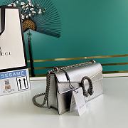 Gucci Dionysus small shoulder bag silver leather 499623 25cm - 3