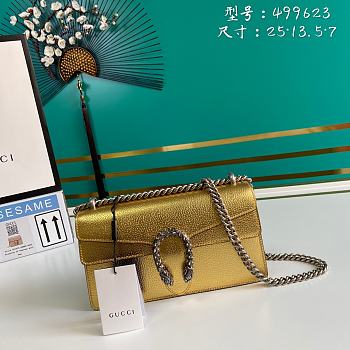 Gucci Dionysus small shoulder bag gold leather 499623 25cm