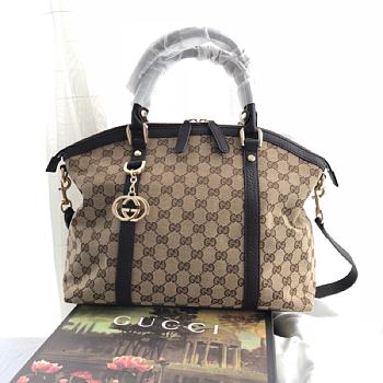 Gucci 2way tote shoulder hand bag black 341503 33cm