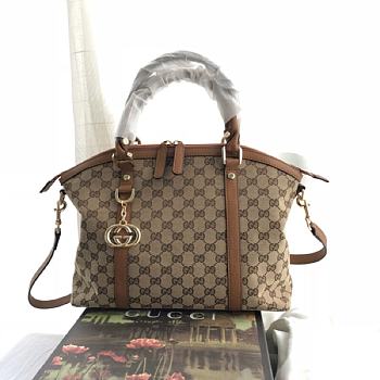 Gucci 2way tote shoulder hand bag brown 341503 33cm