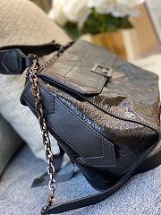 Givenchy ID quilted crinkled glossed-leather bag black/silver 29cm - 3