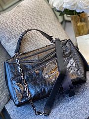 Givenchy ID quilted crinkled glossed-leather bag black/silver 29cm - 5