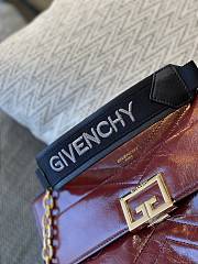 Givenchy ID quilted crinkled glossed-leather bag red 29cm - 3