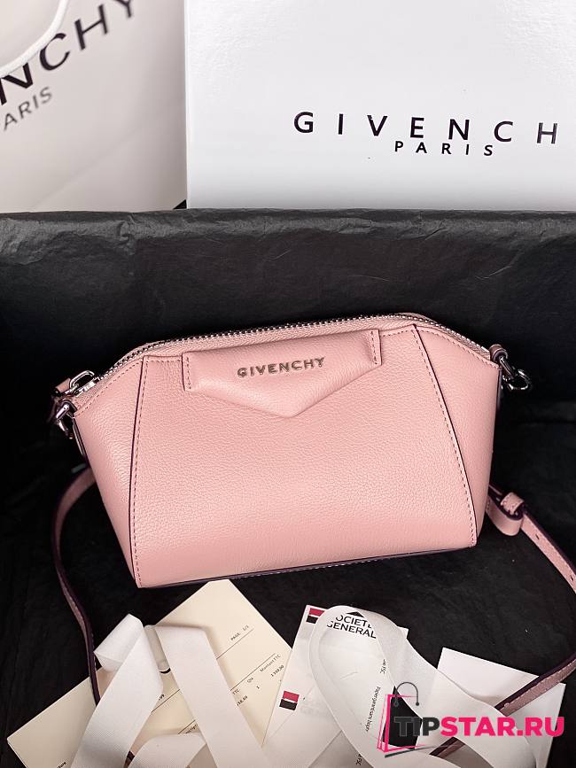 Givenchy Antigona nano leather bag light pink 9981-4 18cm - 1
