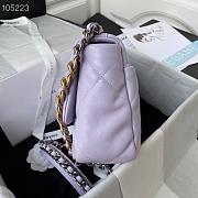 Chanel 19 handbag calfskin in bright purple 26cm - 3