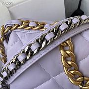Chanel 19 handbag calfskin in bright purple 26cm - 5