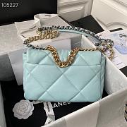 Chanel 19 handbag calfskin in light blue 26cm - 5