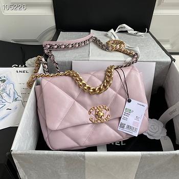 Chanel 19 handbag calfskin in pink 26cm