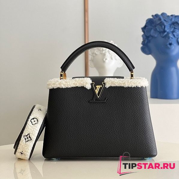 LV Capucines BB with comfy shearling in black M59267 27cm - 1