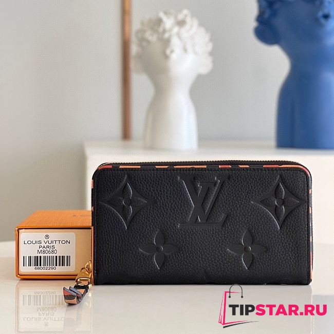 LV zippy wallet monogram empreinte leather in black M80680 19.5cm - 1