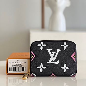 LV Zippy coin purse Wild at Heart seasonal collection in black M80677 11cm