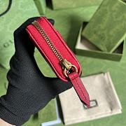 Gucci GG Marmont matelassé zip card case red leather 671772 11.5cm - 6