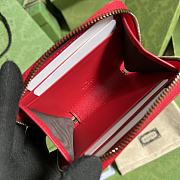 Gucci GG Marmont matelassé zip card case red leather 671772 11.5cm - 4