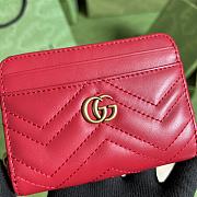 Gucci GG Marmont matelassé zip card case red leather 671772 11.5cm - 2