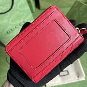 Gucci GG Marmont matelassé zip card case red leather 671772 11.5cm - 3