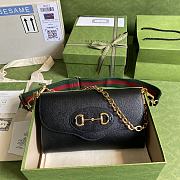 Gucci Horsebit 1955 small bag black leather 677286 26cm - 1