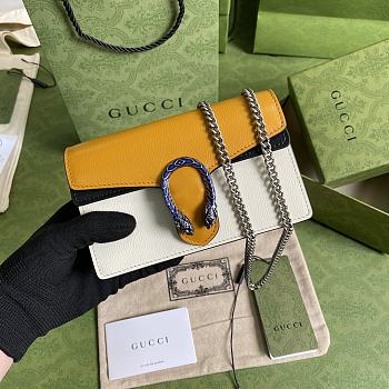 Gucci Dionysus super mini bag yellow and white leather 476432 17cm