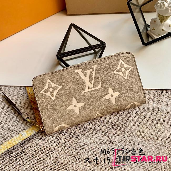 LV Zippy wallet bicolor monogram empreinte leather in dove/cream M69794 19.5cm - 1