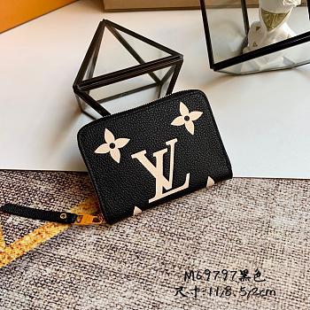 LV Zippy coin purse bicolor monogram empreinte leather in black/beige M69787  11cm