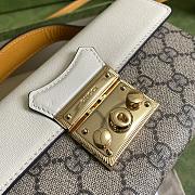 Gucci Padlock mini bag in beige and ebony GG supreme in white 652683 18cm - 2