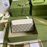 Gucci Padlock mini bag in beige and ebony GG supreme in white 652683 18cm - 4