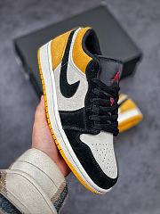 Nike Air Jordan 1 low black/yellow with red logo - 2