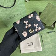 Gucci GG Marmont small berry card case wallet black 456126 11cm - 1