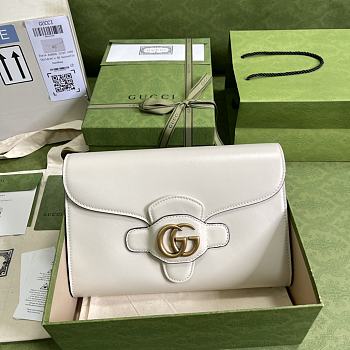 Gucci Clutch with double G in white leather 648935 29cm