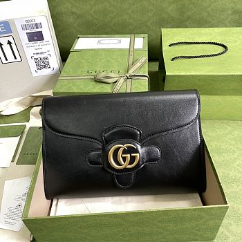 Gucci Clutch with double G in black leather 648935 29cm