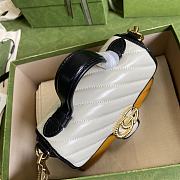 Gucci GG Marmont mini top handle bag in white and yellow leather 583571 21cm - 2